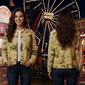 Chico's Light Yellow Green Long Sleeve Button Jacket Women's Size 1 Small